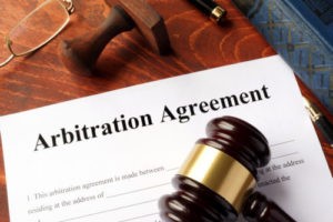 an arbitration agreement on a table