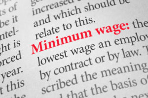 minimum wage written in dictionary